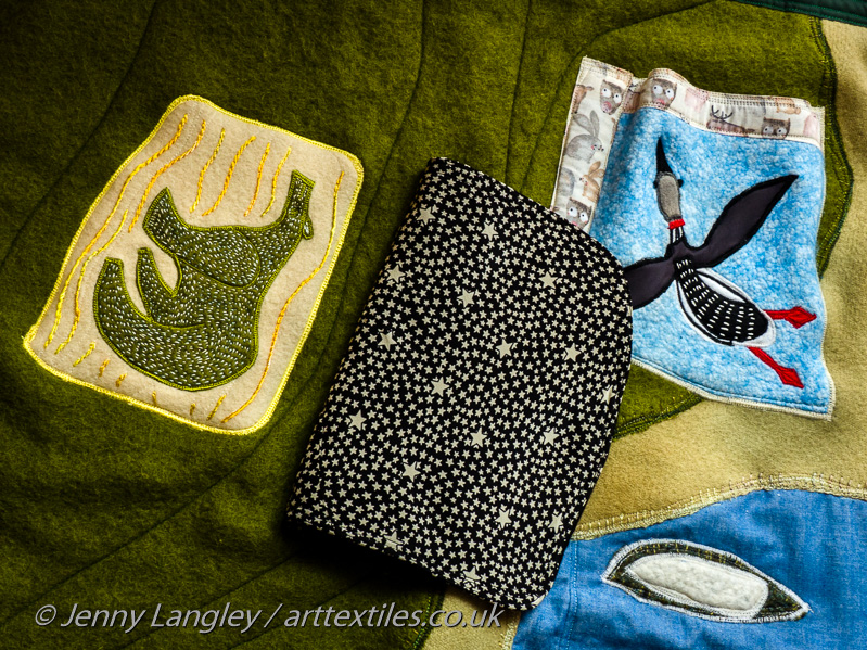 Large Bear based on Cape Dorset Inuit art under Ursa Major constellation flap.
