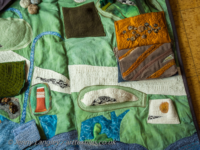 Pebble layer underlying the Barton Group with the banded sands and clays of the Bracklesham Group. Portsdown Hill and Hayling Island.
