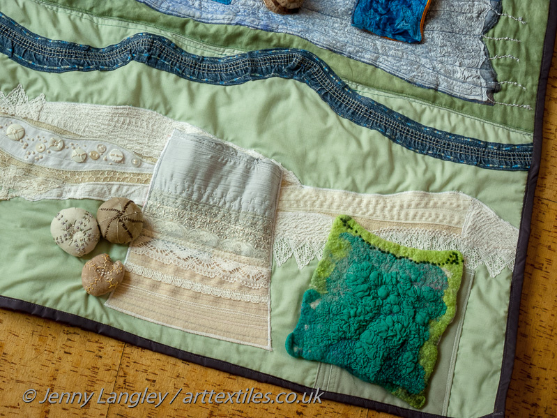 The River Mole and the North Downs lie to the south of Painshill.  Pocket showing the formation of chalk. 