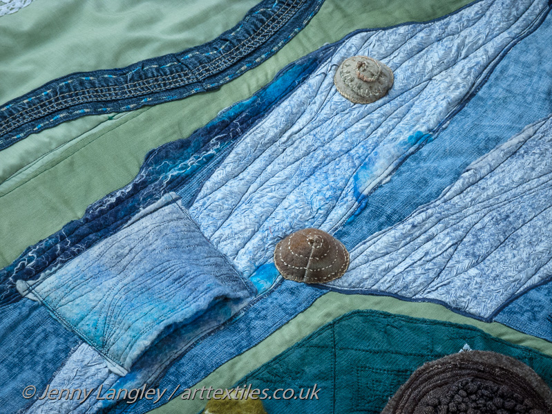 Detail of Painshill's lake with gastropods and a pocket.